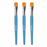 Himmlfel Juego de Pinceles Plano, 3 Unidades de Pincel acrílicos de 2,5cm para Pintura acrílica, Acuarela, Gouache, óleo, Pintura Facial. Pinceles Grandes Profesionales para Artistas y Principiantes