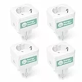 Meross Enchufe Inteligente con Mide el Consumo, Tomada Inteligente 16A con Control Remoto y por Voz, Temporizador, Enchufe WiFi Compatible con Alexa, Google Home y SmartThings, 4 Pcs