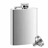 Petaca Portátil, Petaca Acero Inoxidable, Petacas de Alcohol, Whisky Portátil Flask, para Transportar Alcohol, para Escalada, Camping, Barbacoa, Bar, Fiesta (4oz/112ml) (8oz)