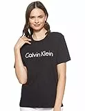 Calvin Klein Mujer Camiseta Manga Corta Cuello Redondo, Negro (Black), L