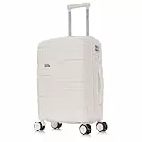 1990s Maleta de Cabina 55x38x22cm (44L) Polipropileno - Candado Incrustada - 20 Pulgadas - Blanco