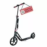 HUDORA Scooter BigWheel Style 230 - Patín de Aluminio Estable con Gran Superficie de pisada - Patinete Urbano Ajustable y Plegable para hasta 120kg - Patinetes para jóvenes y Adultos
