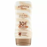 Hawaiian Tropic Hydrating Protection SPF 30 - Loción Solar Protectora con Cintas de Seda Hidratantes, Resistente al Agua hasta 12 Horas, Crema 180 ml (Individual)