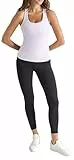 DKNY Balance Compression Racerback Tank W/Built in Bra Camiseta, Negro, XS Mujeres