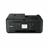Canon Pixma TR7650 Impresora Multifunción 4 en 1, Sistema de Inyección de Tinta, Copiar, Imprimir, Escanear, Fax, WiFi, 5 Cartuchos de Tinta Independientes, ADF 20 Hojas, Pantalla Táctil, A4, Negro