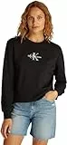 Calvin Klein Sudadera Mujer Gradient Monologo Crewneck Regular Fit, Negro (CK Black), M