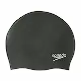 Speedo Plain Moulded Silicone Cap Gorro de natación Unisex Adulto, Negra, Talla Única