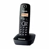 Panasonic KX-TG1611SPH - Teléfono Fijo Inalámbrico DECT, LCD, Identificador de Llamadas, Agenda de 50 Números, Tecla de Navegación, Alarma, Reloj, color Negro