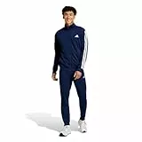 adidas Hombre SPORTSWEAR BASIC 3 STRIPES TRICOT TRACKSUIT, Dark Blue, L