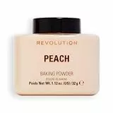 Revolution Beauty London, Loose Baking Powder, Prolongs Makeup Wear, Brightening Setting Powder, For All Skin Tones, Peach, 32g