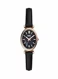 Fossil Carlie Reloj para mujer, movimiento de cuarzo con correa de acero o piel, Negro, 28MM