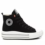 REFRESH - Zapatillas Abotinadas Mujer Negro - Calzado Cómodo y Versátil - Moda casual - Modelo 17272206 (Talla 38)