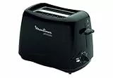 Moulinex Principio, Tostadora de 2 Ranuras, 850 W, 6 niveles de tostado ajustable, Bandeja recogemigas, Diseño fácil de usar y limpiar, Ideal para pan fino y grueso, Negra, TT110232