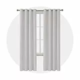 Deconovo Panel de oscurecimiento de Cortina Opaca para Dormitorio o Sala de Estar, Ojales con Aislamiento térmico, Reduce la Cortina de 52 x 95 Pulgadas, Blanco grisáceo