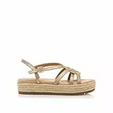 MTNG Sandalias Planas Mujer Sandalias Planas Amelie 51261 Mujer | Sandalias Planas Casual | Cierre con Hebilla | 59602 | 251 Champagne