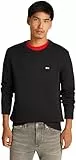 Tommy Jeans Jersey Hombre Slim Fit Crew Neck Sweater Jersey de Punto, Negro (Black), XXL