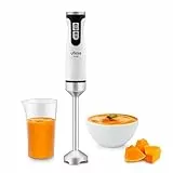 Ufesa Solar Batidora de Mano, Potencia 1200W, 12 Velocidades + TURBO, 4 Cuchillas de Acero Inoxidable, Diseño Ergonómico y Anti Salpicaduras, Vaso Medidor, Sin BPA
