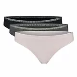 Tommy Hilfiger Pack de 3 Braguitas Tipo Tanga para Mujer, Multicolor (Pearly Pink/Dark Ash/Des Sky), L