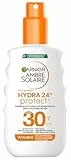 Garnier Ambre Solaire Hydra Protect+ - Leche de protección solar 24h SPF 30, protección contra rayos UVA y UVB, con vitamina C, 150 ml