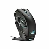ASUS ROG SPATHA X Ratón Gaming Inalámbrico (conectividad por cable y RF de 2,4 GHz, soporte de carga, 12 botones programables, 19 000 DPI, interruptores intercambiables, ROG Paracord y Aura Sync)
