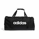 adidas Unisex Adulto Essentials Linear Duffel Bag, Black/Black/White, M