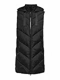 ONLY Jdyskylar Padded Hood Waistcoat Otw Noos Chaleco Acolchado, Negro/Detalles: Negro, XXS Mujeres