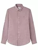 Springfield Cotton Slub Shirt with Tree Embroidery Camisa Bordada, Wine, L para Hombre