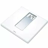 Beurer PS160 - Báscula de baño, báscula con pantalla LCD dígitos grandes de 4.7 cm, capacidad 180 KG, diseño retro en color blanco