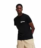 KARL LAGERFELD JEANS, para Hombre, Camiseta Delgada de Manga Corta, Negro, Talla Mediana