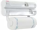 Leifheit Portarrollos de Pared Rolly Mobil ComfortLine con portarrollos extraíble, sujeta Rollos de Cocina, portarrollos Triple con Cuchillas afiladas