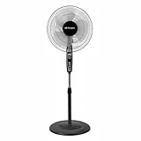 Orbegozo SF 0148, Ventilador de pie, 50 W, 3 velocidades de ventilación, oscilante, altura regulable, silencioso, rejilla de seguridad, tamaño de aspas 40 cm, color negro