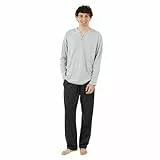 TRAMAS+ Pijama Botones de Hombre con Manga Larga y Pantalón Largo, Primavera y Otoño, Conjunto de Ropa para Dormir - XXL, Perla Marengo