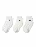 Nike U NK Everyday Cush Ankle 3Pr Socks, Hombre, White/Black, L