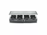 SEVERIN - Raclette-Grill con piedra natural, parrilla eléctrica de sobremesa, raclette para 8 personas, plástico/acero inoxidable. Negro RG 2378