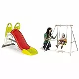 Smoby - Tobogán KS, Color Rojo (310262) + - Baby Swing Columpio bebé, 120 x 124 x 120 cm (Lysol 310046)