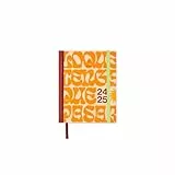 UO Agenda Escolar Y que pase lo que tenga que pasar Mini Semana Vista: empieza en septiembre de 2024 y acaba en agosto de 2025, Tapa Dura, Apertura súper cómoda de 180 grados, Naranja, Pequeño