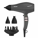 Taurus – Secador Fashion 2600 Ionic | 2600W | 6 ajustes de Velocidad/Temperatura | Motor AC | Ionic Care | Aire frío | Accesorios: concentrador y difusor | Negro