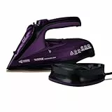 TOWER T22008 Cable Vapor Planchar con Cerámica Suela, Self Limpioing, 2400 W, Morado, 17.6