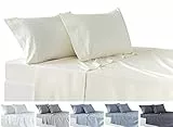 Todocama – Juego de Sábanas de 4 Piezas – Sábana Bajera Ajustable – Encimera - Dos Fundas de Almohada de 50x80cm. (Cama 150-150x190/200 cm, Beige)
