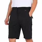LY4U Pantalones Cortos de Senderismo Cargo para Hombre, Pantalones Cortos de Secado Rápido para Exteriores de Golf, Caminata, Escalada, Pesca con Bolsillos con Cremallera