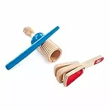Hape Set de Percusión para Niños – Güiro y Claves con Mango Ergonómico, Instrumentos Musicales de Madera Suaves para los Oídos