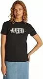 Calvin Klein Camiseta de Manga Corta Mujer Graphic tee Regular Fit, Negro (CK Black), L