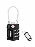 GRIFEMA Candado TSA con Combinación de 3 Dígitos, Cable Flexible para Maletas, Bolsos y Equipaje de Viaje (1 Unidad, GA1006)