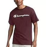 Champion, Classic Graphic T-Shirt, Soft and Comfortable T-Shirts for Men, Logo (Reg. Or Big & Tall) Camiseta, Opaco, Maroon Script, S para Hombre