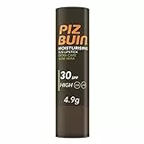 Piz Buin Moisturising Sun Lipstick (4,9 g), bálsamo labial con protección solar 30, protector labial hidratante resistente al agua, protector labial transparente