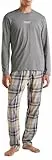 United Colors of Benetton Camiseta M/L 30964m017 Pijama, Gris, Hombres