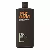 PIZ BUIN Moisturising Sun Lotion SPF 30 (400 ml), protector solar corporal con FP30, crema corporal resistente al agua y al sudor, crema solar con filtros UVA/UVB