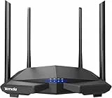 Tenda AC6 Router Inalámbrico Inteligente de Doble Banda (AC1200, 4 Puertos Megabit, WiFi Inteligente, Ahorro de Energía, 4x 5dBi HG Antenas), Color negro