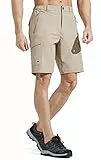 Comallan Pantalon Corto Hombre Secado Rápido Pantalones Trekking Senderismo Cargo Trabajo Cortos y con Bolsillos con Cremallera
