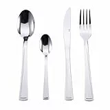 Bergner Livorno - Set de Cubiertos de 16 Piezas 6 Cuchillos De Mesa - 6 Tenedores De Mesa - 6 Cucharas De Mesa - 6 Cucharas De Té - Fabricados Acero Inoxidable - Acabado Pulido Mate - Fácil de Lavar